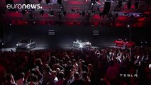 Tesla self-driving car moves