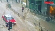 Hong Kong: des inondations monstres avant le passage du typhon Haima