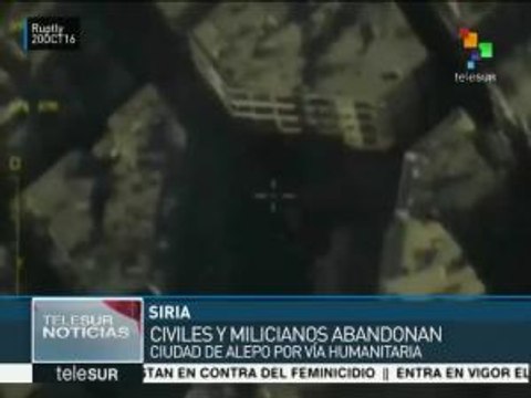 Siria: civiles y milicianos abandonan Alepo por vías humanitarias