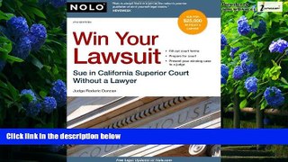 Books to Read  Win Your Lawsuit: Sue in California Superior Court Without a Lawyer (Win Your