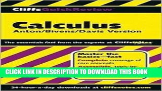 [PDF] CliffsQuickReview Calculus 1st (first) edition Text Only Full Colection