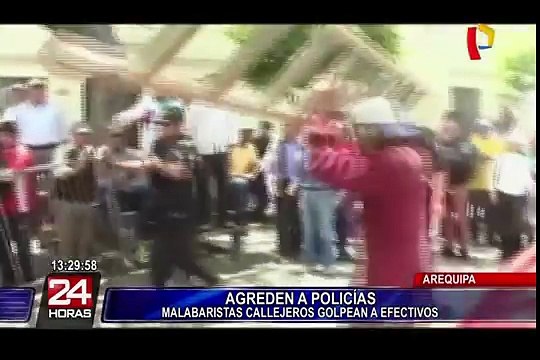 Arequipa: malabaristas callejeros se enfrentaron a la policía durante desalojo