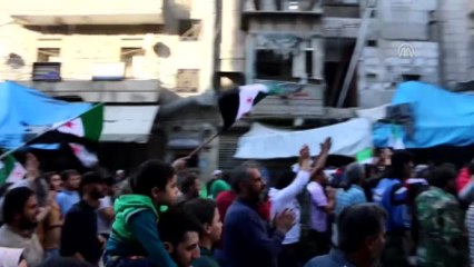 Halepliler Rejimi ve Rusya'yı Protesto Etti