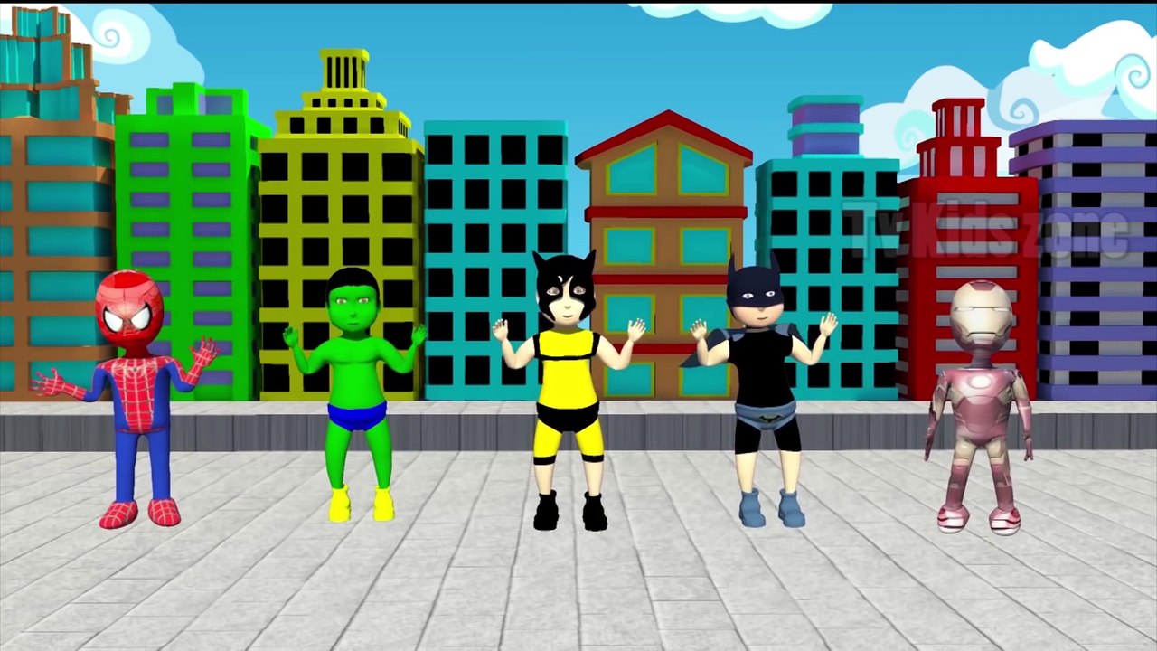 Finger Family Collection - Superheroes Vs Skeleton - Spiderman Vs Skeleton Vs Hulk Finger Family_28