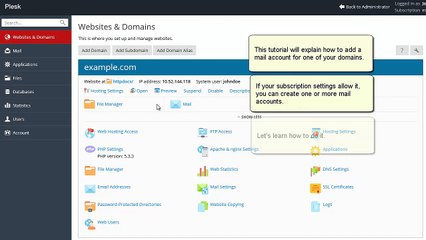 Plesk 12.5 Tutorials - How to add mail accounts