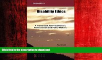 FAVORIT BOOK Disability Ethics: A Framework for Practitioners, Professionals and Policy Makers