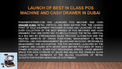 Launch of Best in Class Pos Machine and Cash Drawer in Dubai