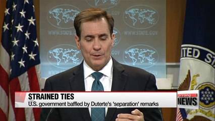 U.S. government baffled by Duterte's 'separation' remarks