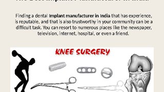 The Best Implant Manufacturer In India