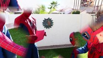 Spiderman VS Little Spidey Real Life Superhero Fight Training & Giant Surprise Toys Box