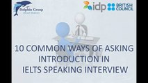 ielts speaking interview introduction questions-IELTS coaching institute in chan