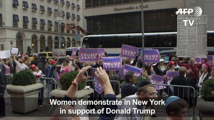 Women in support of Trump rally outside New York Trump Tower