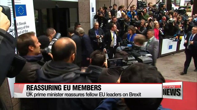 UK prime minister reassures fellow EU leaders on Brexit
