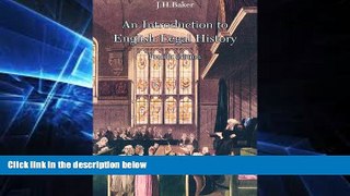 FAVORITE BOOK  An Introduction to English Legal History
