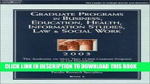 [PDF] Grad BK6: Bus/Ed/Hlth/Info/Law/SWrk 2003 (Peterson s Programs in Business, Education,