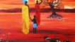 African Sunset Step by Step Acrylic Painting on Canvas for Beginners