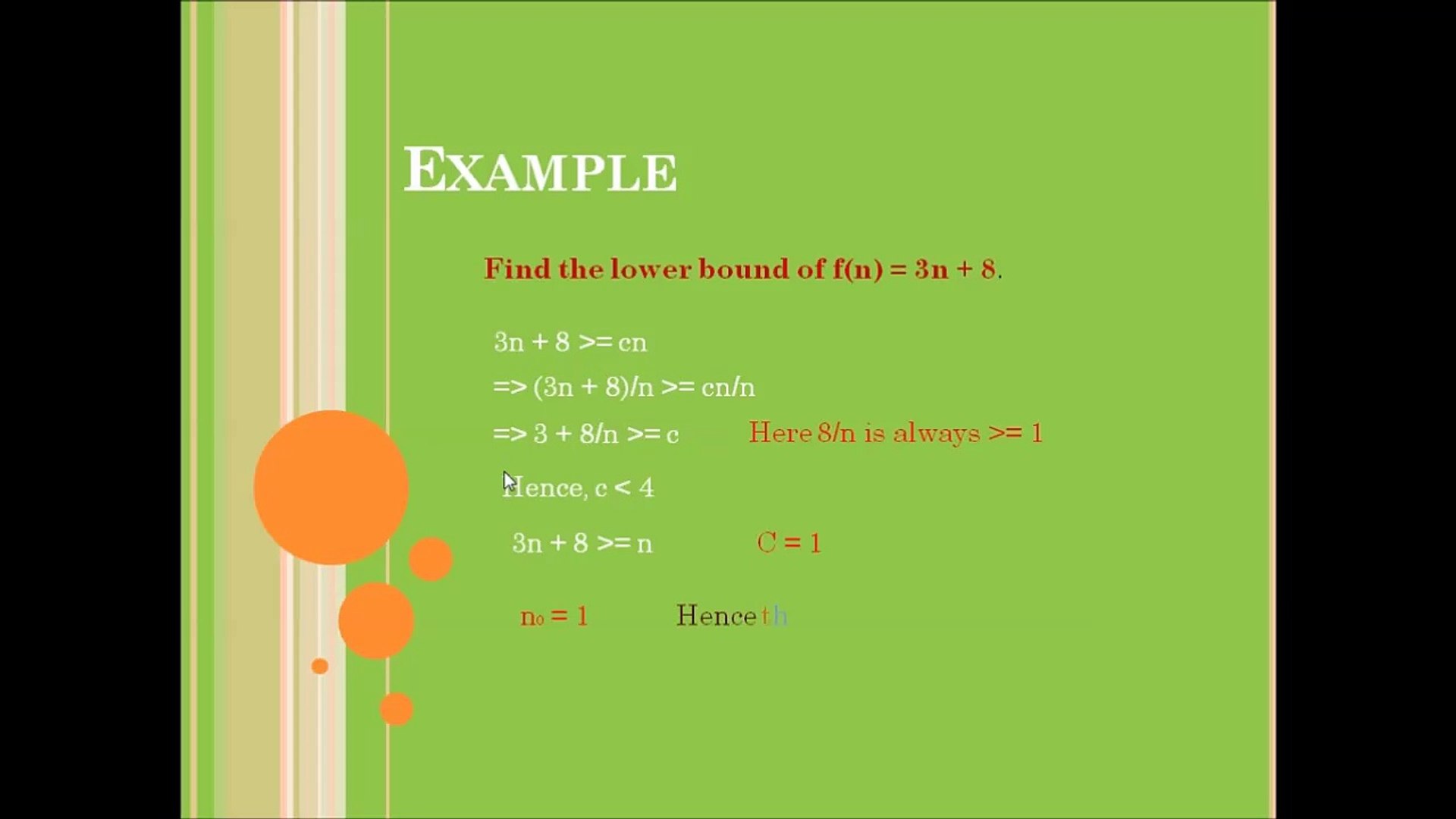 5. Algorithms and Data Structures - Omega Notation