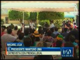 Presidente Correa mantuvo una entrevista con medios locales de Loja
