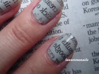 Newspaper Print Nail Art Tutorial