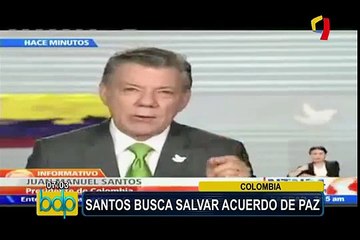 Colombia: Santos busca salvar acuerdo de paz