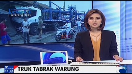Mengantuk, Truk Tabrak Warung
