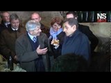 Nicolas Sarkozy visite l'exploitation viticole Allias à Vouvray