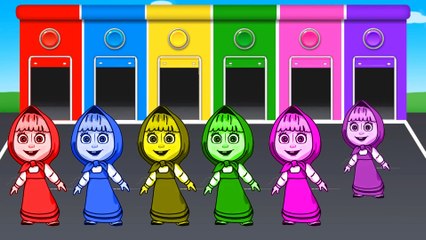 Bus Cars Learn Colors With Pacman for Kids - Colours for Kids to Learn - Learning Videos