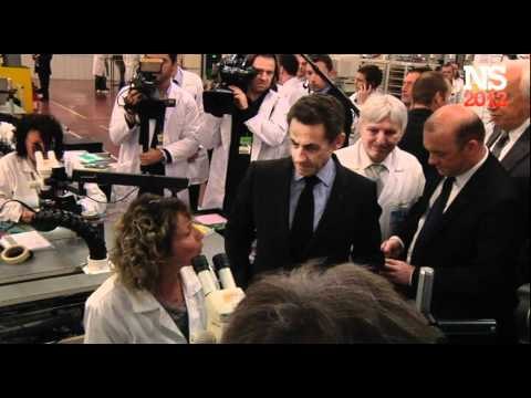Nicolas Sarkozy visite l'usine Sagem Défense et Sécurité de Fougères