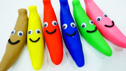 Play Doh Banana Cookie Cutter Rabbit , Dolphin , Cat Molds Fun - Learning Colors for Children