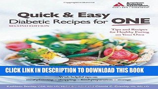 Ebook Quick   Easy Diabetic Recipes for One Free Download