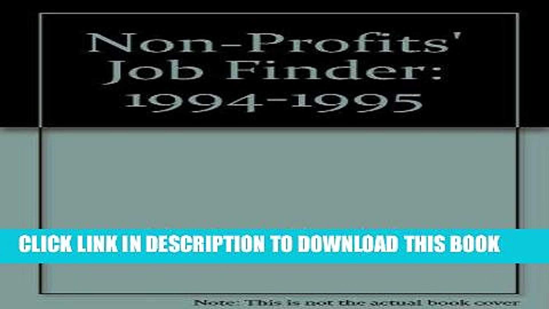 ⁣[Read] Ebook Non-Profits  Job Finder: 1994-1995 New Version