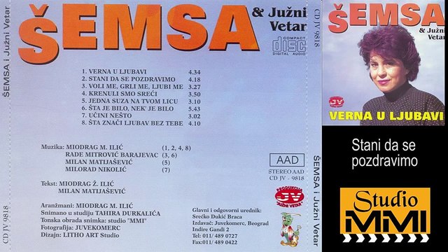 Semsa Suljakovic i Juzni Vetar - Stani da se pozdravimo (Audio 1982)