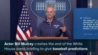 Bill Murray Crashes White House Press Briefing Room To Talk Baseball | NBC News
