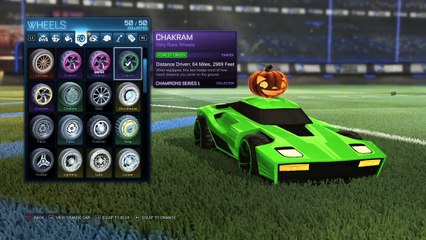Rocket League painted wheels Green Chakram