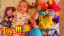 Twins Baby Play Time! DisneyCarToys Twin Sisters Baby & Adam Snuggle Lamaze Toys