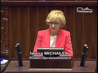 Poseł Iwona Michałek - Wystąpienie z dnia 20 pa�dziernika 2016 roku.