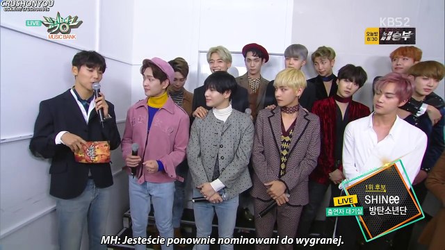 [POLSKIE NAPISY] 161021 Music Bank 1st Place Nominee Interview - SHINee & BTS
