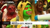 Zombies march for equality through Mexico City