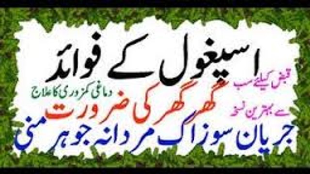 Ispaghool Ke Hairat Angaiz Fawaid