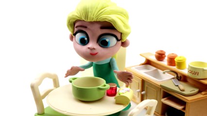 Elsa gets Sick on Cookie Monster _ Disney Frozen Play Doh Stop Motion