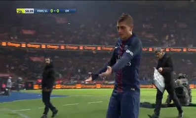 Marco Verratti  angry after substitution Paris SG 0 - 0 Marseille 23.10.2016