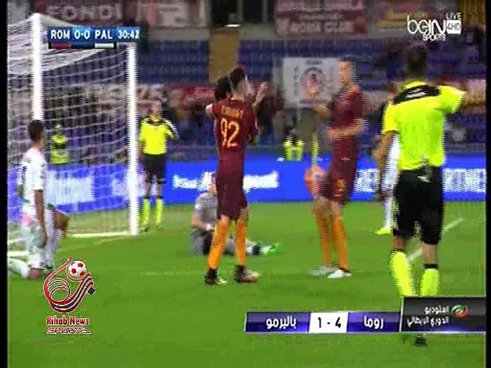 اهداف مباراة ( روما 4-1 باليرمو ) الدورى الايطالي