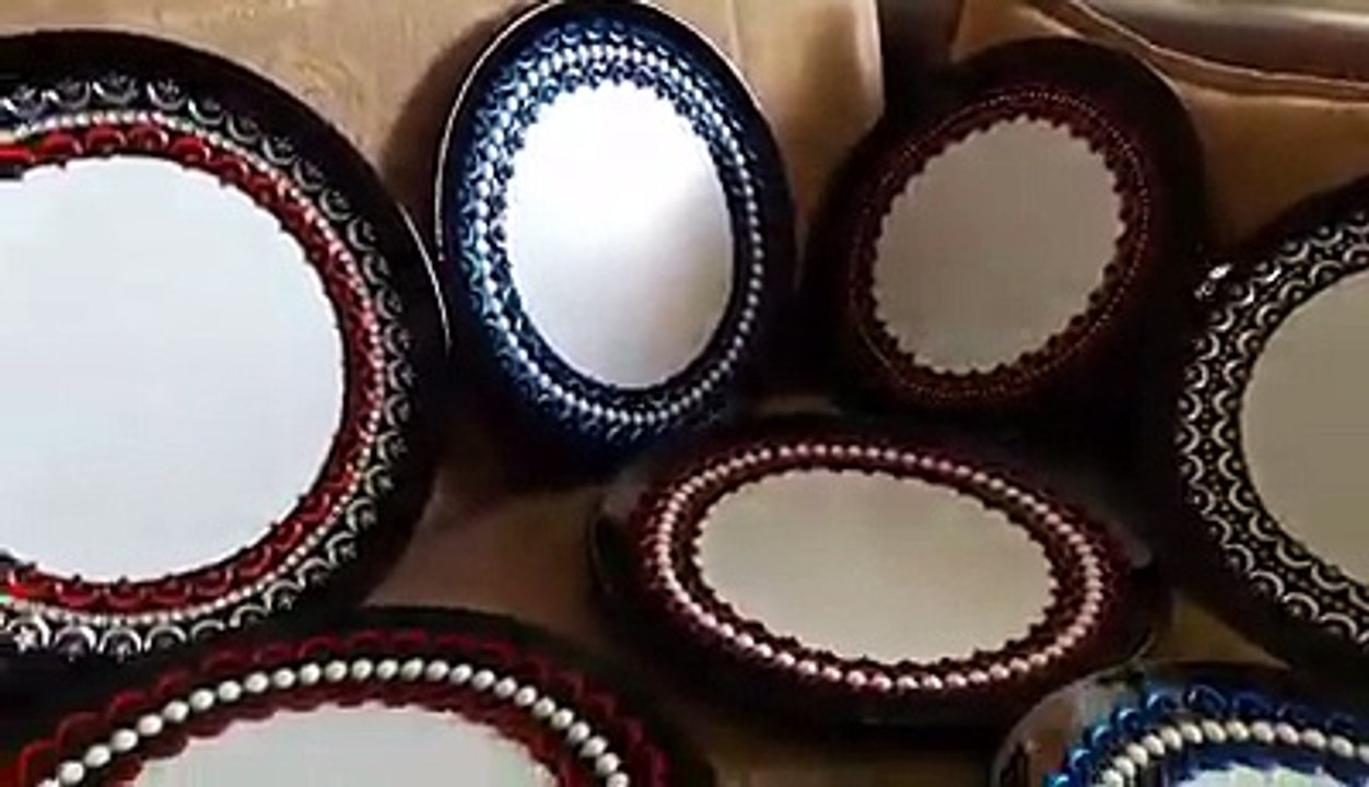 İnci Süslemeli Tabak Çalışması KAligrafi