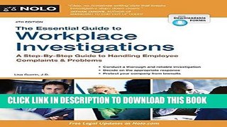 [Ebook] Essential Guide to Workplace Investigations, The: A Step-By-Step Guide to Handling