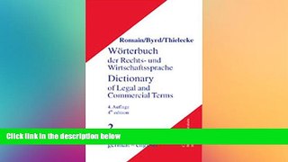 Must Have  Dictionary of Legal and Commercial Term: German English/Worterbuch Der Rechts Und