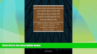 Big Deals  Construction Adjudication and Payments Handbook  Best Seller Books Most Wanted