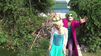 Police baby fetter Spiderman vs Pink Spiergirl vs Joker Frozen Elsa family Fun Superhero movie-jkf-hg9kGTs