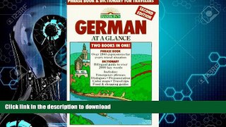 FAVORITE BOOK  German at a Glance: Phrase Book   Dictionary for Travelers (Barron s Languages at