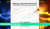 Big Deals  Signing a Business Contract? A Checklist for Greater Peace of Mind  Best Seller Books