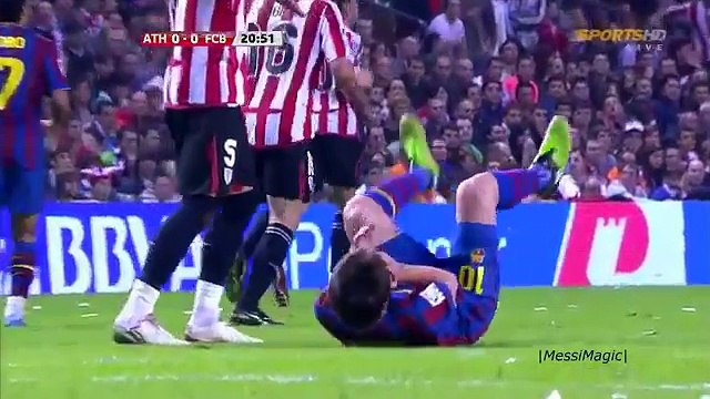 The 10 Worst Tackles Brutal Fouls on Lionel Messi ► Only Way to Stop MESSI HD (360p)